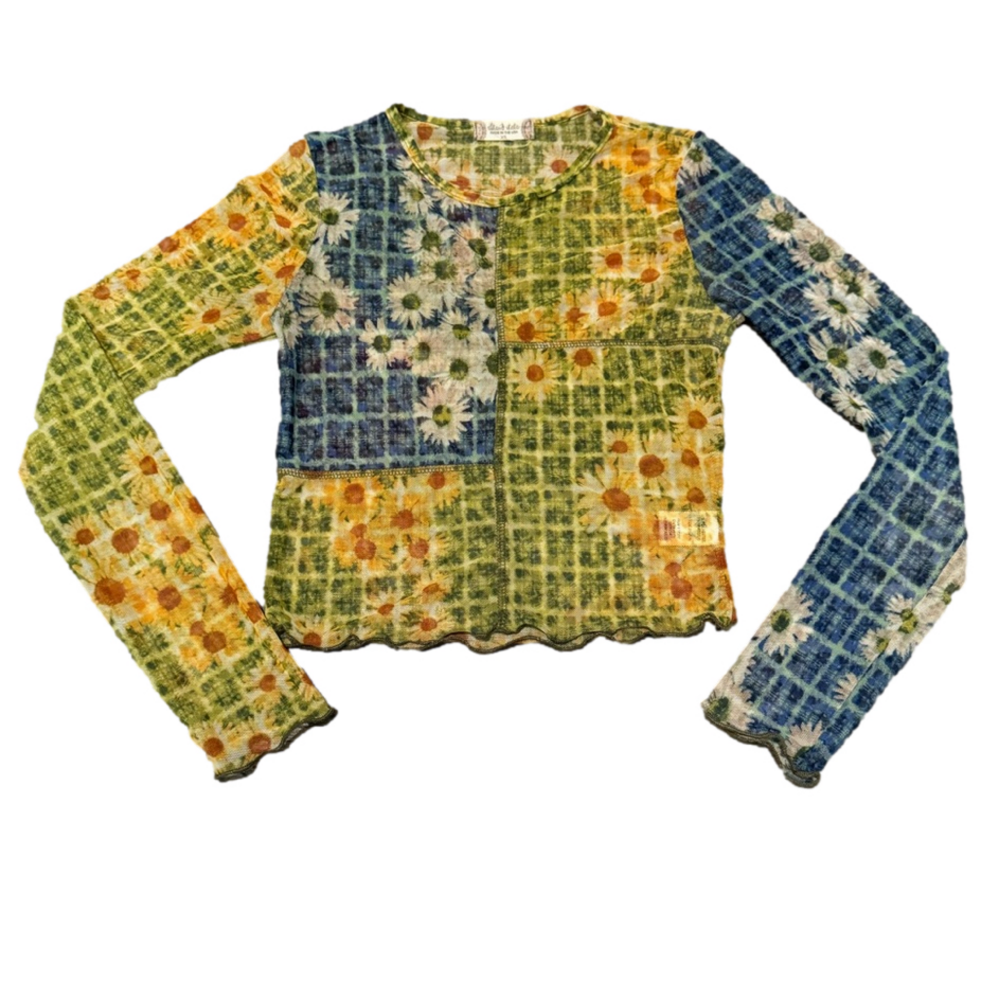 Altard State Mesh Floral Long Sleeve Shirt Size XS